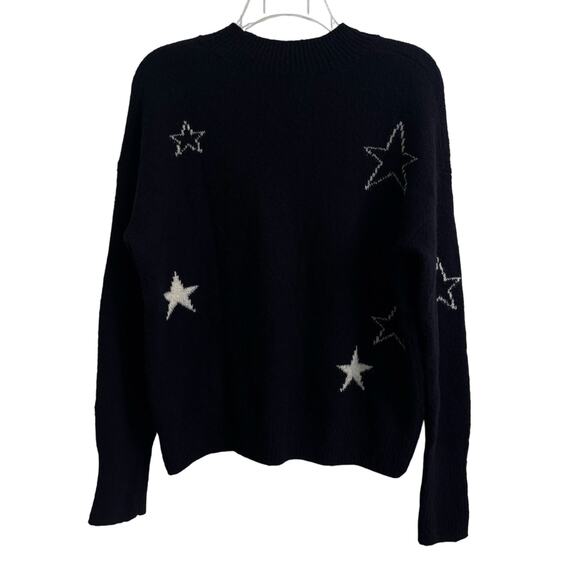 Rails Kana Star Wool Cashmere Blend Long Sleeve Sweater Midnight Ivory Size S - Picture 3 of 10
